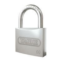 Candado con llave Plano Niquel Satinado Alta Seg 60mm Tanke