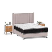 Juego de Dormitorio Forli Golden King Beige + Velador Milan