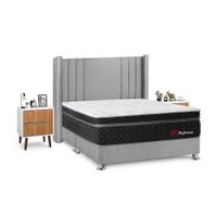 Juego de Dormitorio Forli Platinium King Plata + Velador Milan
