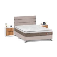 Juego de Dormitorio Forli Boreal Queen Beige + Velador Roma