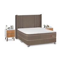 Juego de Dormitorio Forli Sirius King Marrón + Velador Milan