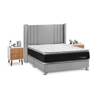 Juego de Dormitorio Forli Golden Queen Plata + Velador Milan