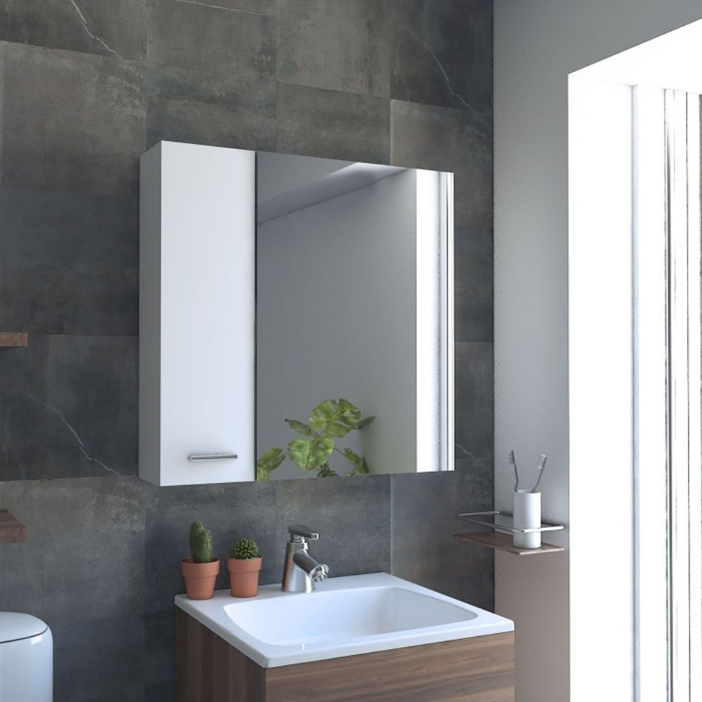 Gabinete Botiquin Sines 2 Puertas con Espejo 60x60cm Blanco Tuhome