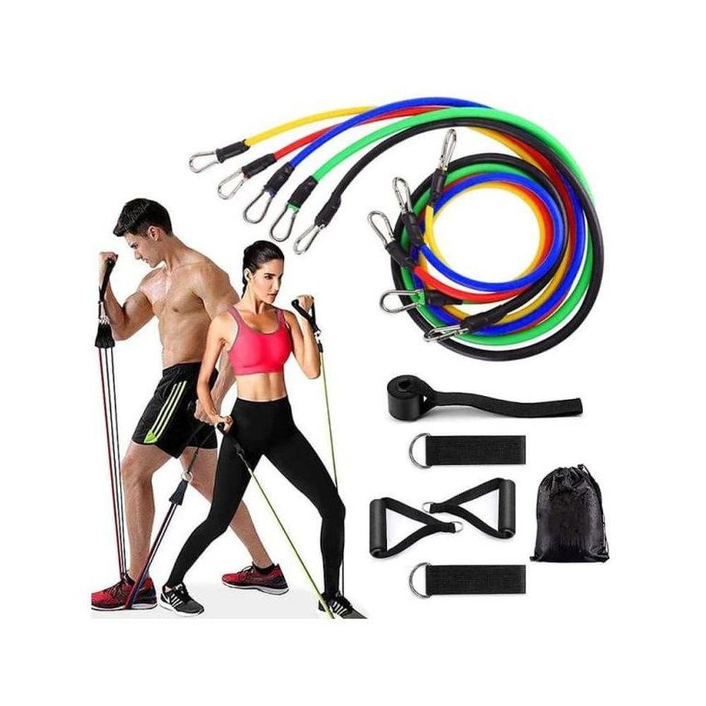 Set de 5 ligas resistencia elástica ejercicios pilates gym