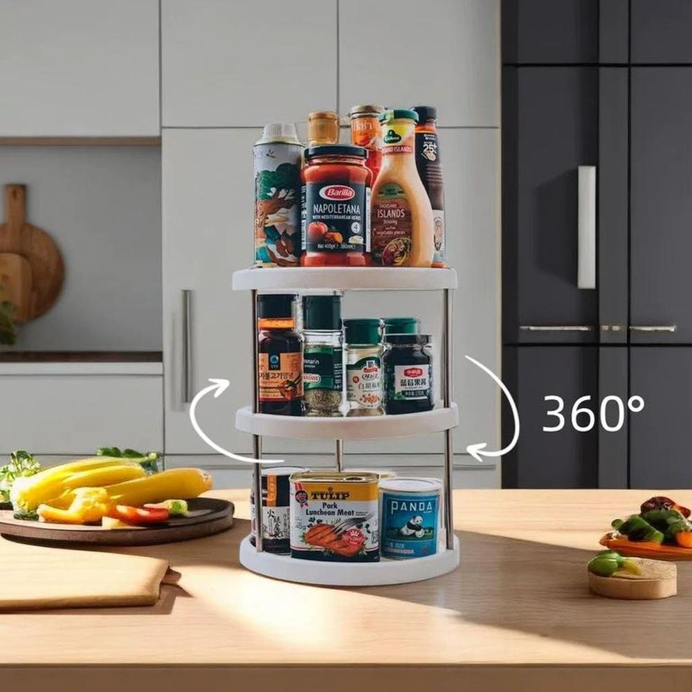Bandeja Organizador De Cocina De Tres Niveles Giratoria 360º