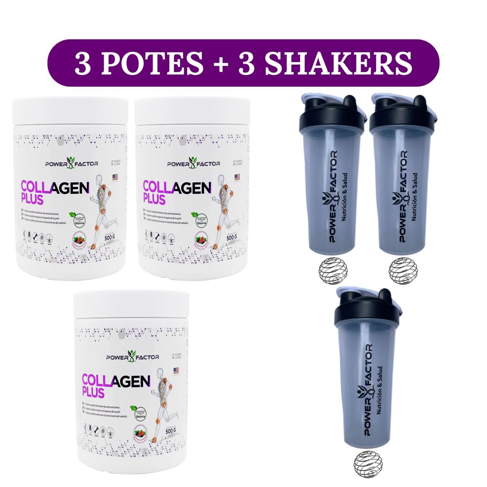 COLÁGENO COLLAGEN PLUS PACK 3 UNIDADES + 3 SHAKERS | Promart.pe - Promart