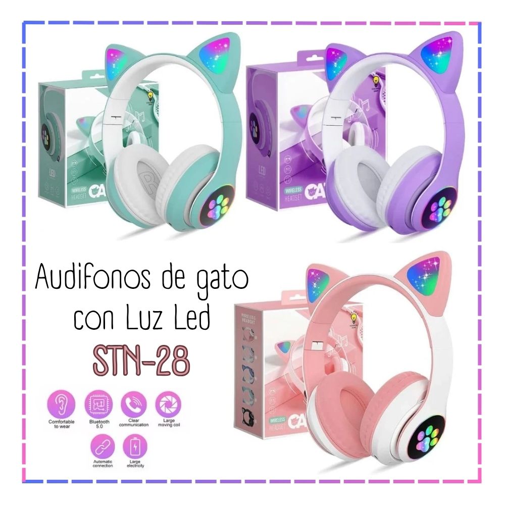 AUDIFONOS  CAT GAMING CON LUZ LED STNH-28