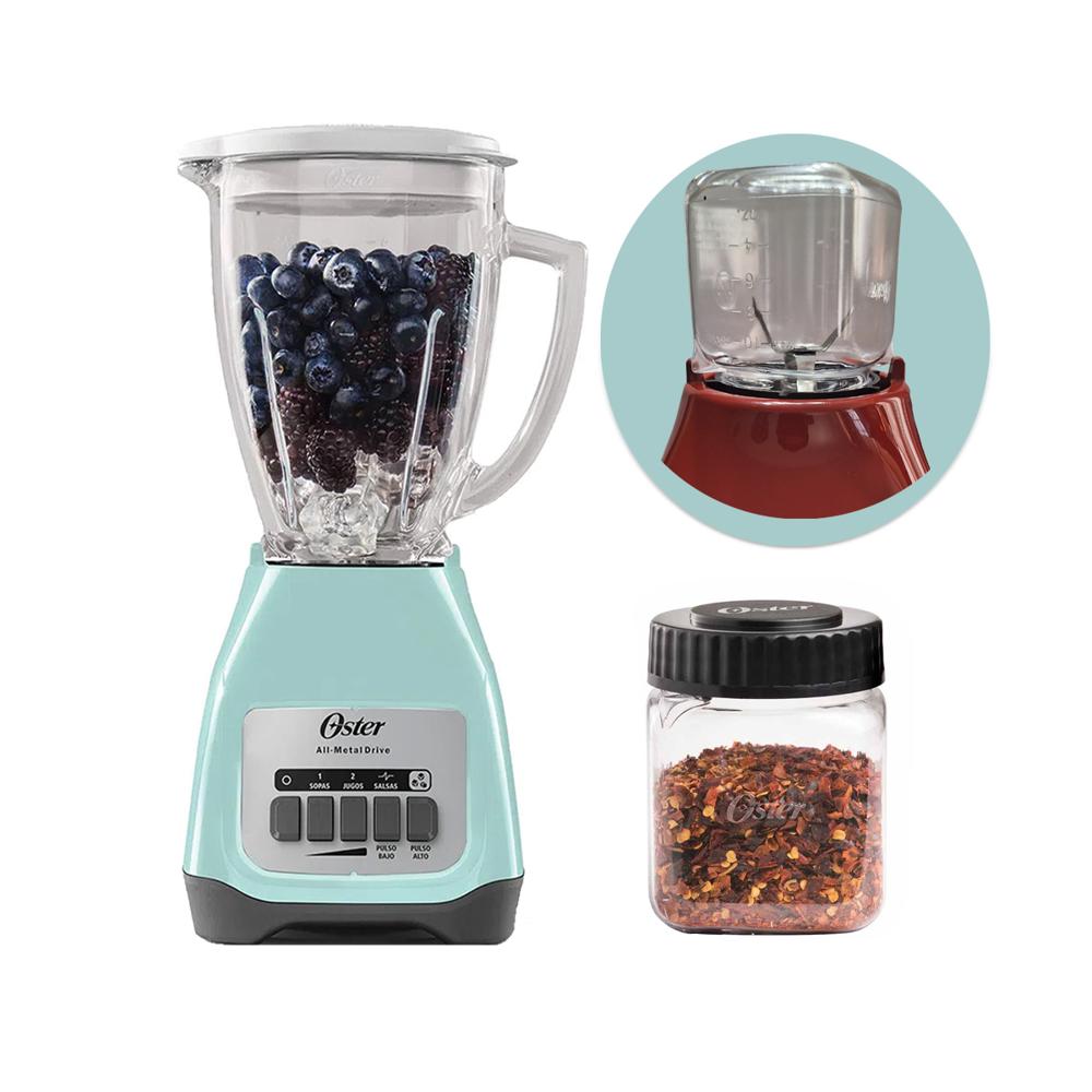 Licuadora Oster Vaso de Vidrio BLSTKAG-VPB más Mini vaso Picatodo