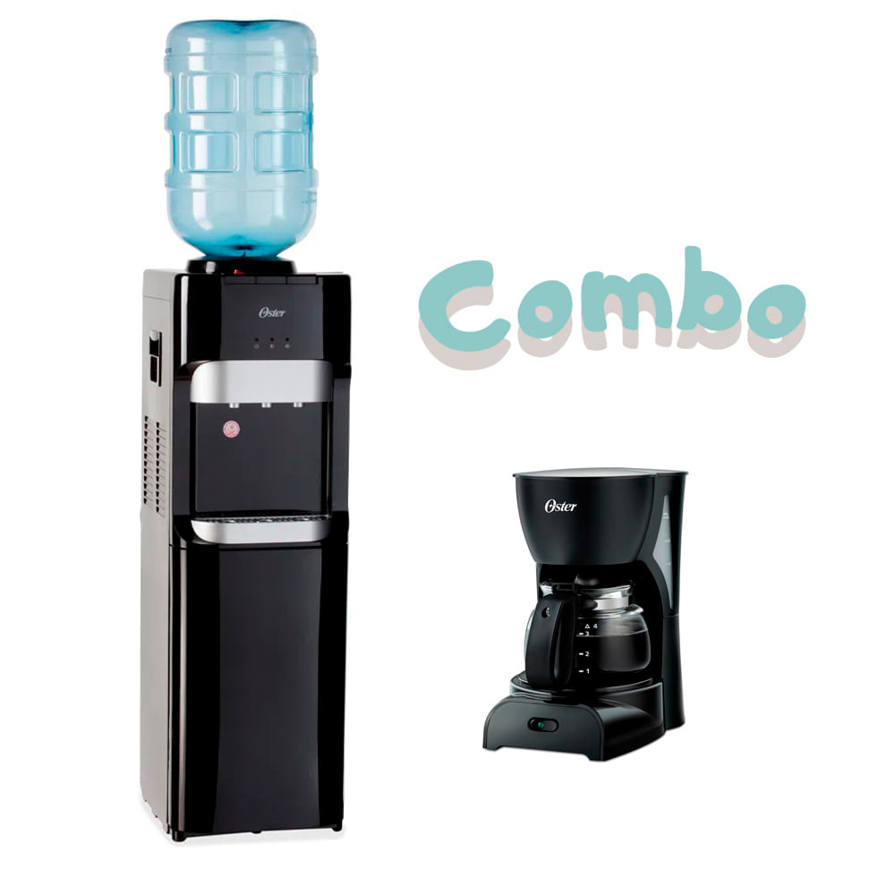Dispensador de Agua Oster OS-PWD2100 mas Cafetera 4 tazas Negro