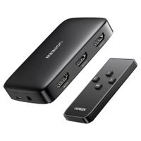 Switch HDMI 3 Puertos 4K 30Hz 3D HDR UGREEN con Control HDCP 1.4