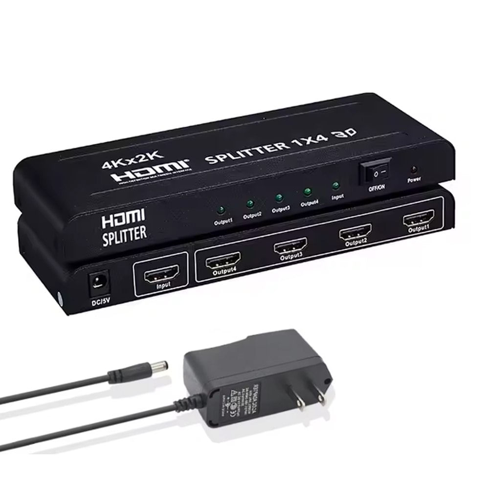 Splitter HDMI 1x4 Metalico Full Hd 4K 30hz 3D 1080P 60Hz 4 Pantallas