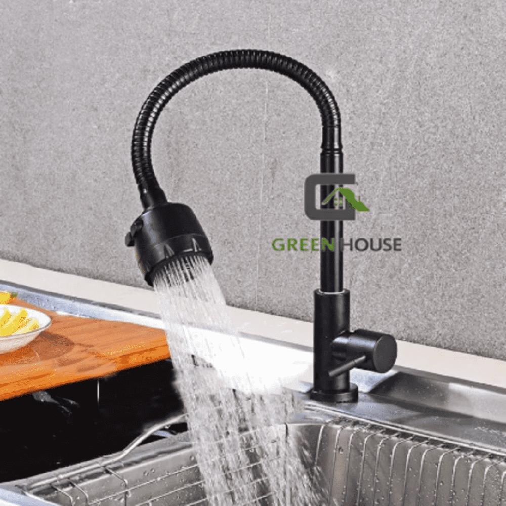 GRIFERIA DE ACERO PARA COCINA MUEBLE FLEXIBLE NEGRO