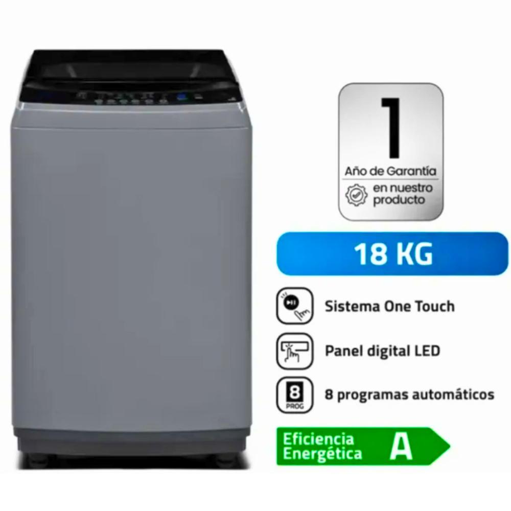 Lavadora Automática Indurama 18KG LRI-18DGR Gris Oscuro