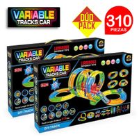 Pista VARIABLE TRACK Luminosa Flexible 155 piezas Dúo Pack 310 Piezas