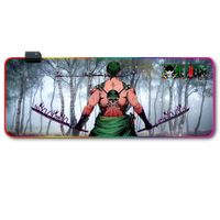 Mousepad Gamer Luces Led RGB Piece Zoro- 80x30 Antieslizante