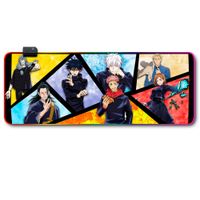 Mousepad Gamer Luces Led RGB jujutsu kaisen 5- 80x30 Antieslizante