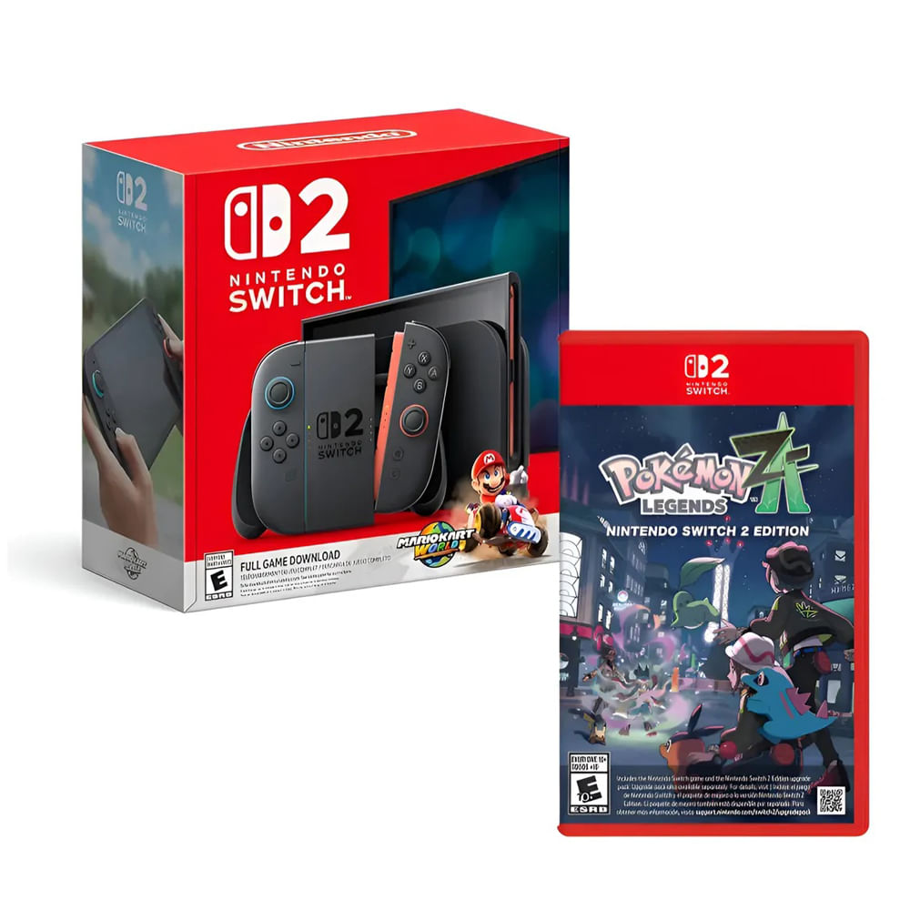 Consola Nintendo Switch 2 Mario Kart Word + Pokemon Legends Z-A Negro