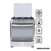 COCINA DE PIE INDURAMA A GAS 6 HORNILLAS ACERO INOX - PARMA ZAFIRO