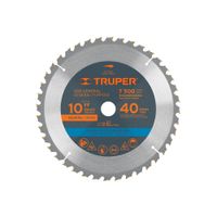 Disco sierra 10"" eje 1"" para Madera 40 Dientes Truper 18307