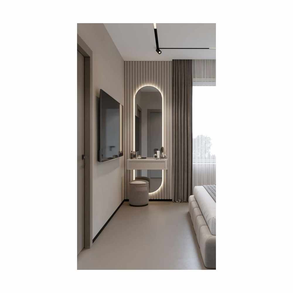 Tocador Flotante Margarets con Espejo Led y Asiento Color Blanco TU MESITA