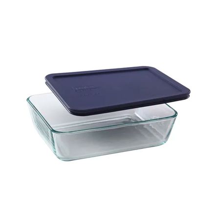 Fuente Rectangular Pyrex 1.42lt con tapa Azul - Sku24105