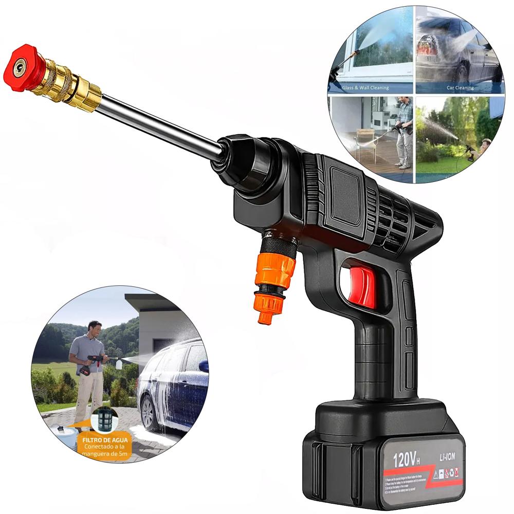Hidrolavadora Portátil Inalámbrica 120V  Potencia y Comodidad para Llevar la Limpieza a Otro Nivel