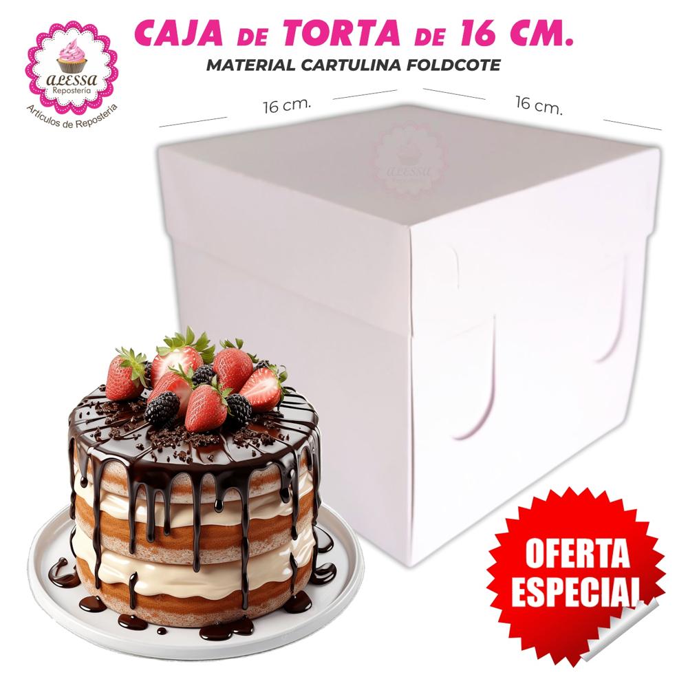 100 Cajas de Torta de 16 cm. para Repostería