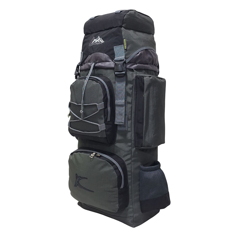 Mochila Campera Kengar Modelo N.4 Plomo - Negro