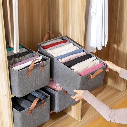 Pack x 4 Organizadores Plegables De Ropa Gris