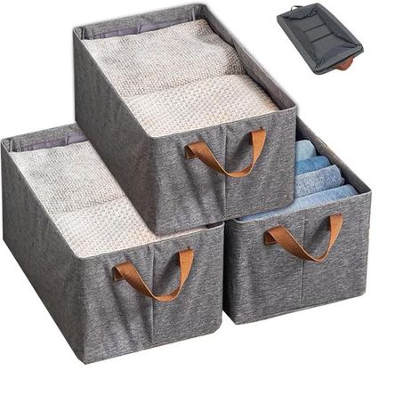 Pack 3 Cestas Organizadora Almacenamiento de Ropa de Gran Capacidad Pack 3 Cestas Organizadora Almacenamiento de Ropa de Gran Capacidad