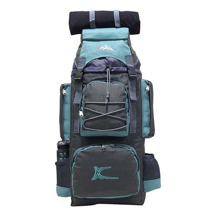 Mochila Campera Kengar Modelo N.4 Plomo - Verde Jade Mochila Campera Kengar Modelo N.4 Plomo - Verde Jade