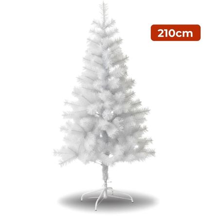 Árbol De Navidad Blanco 2.10 m Fácil De Armar Y Guardar