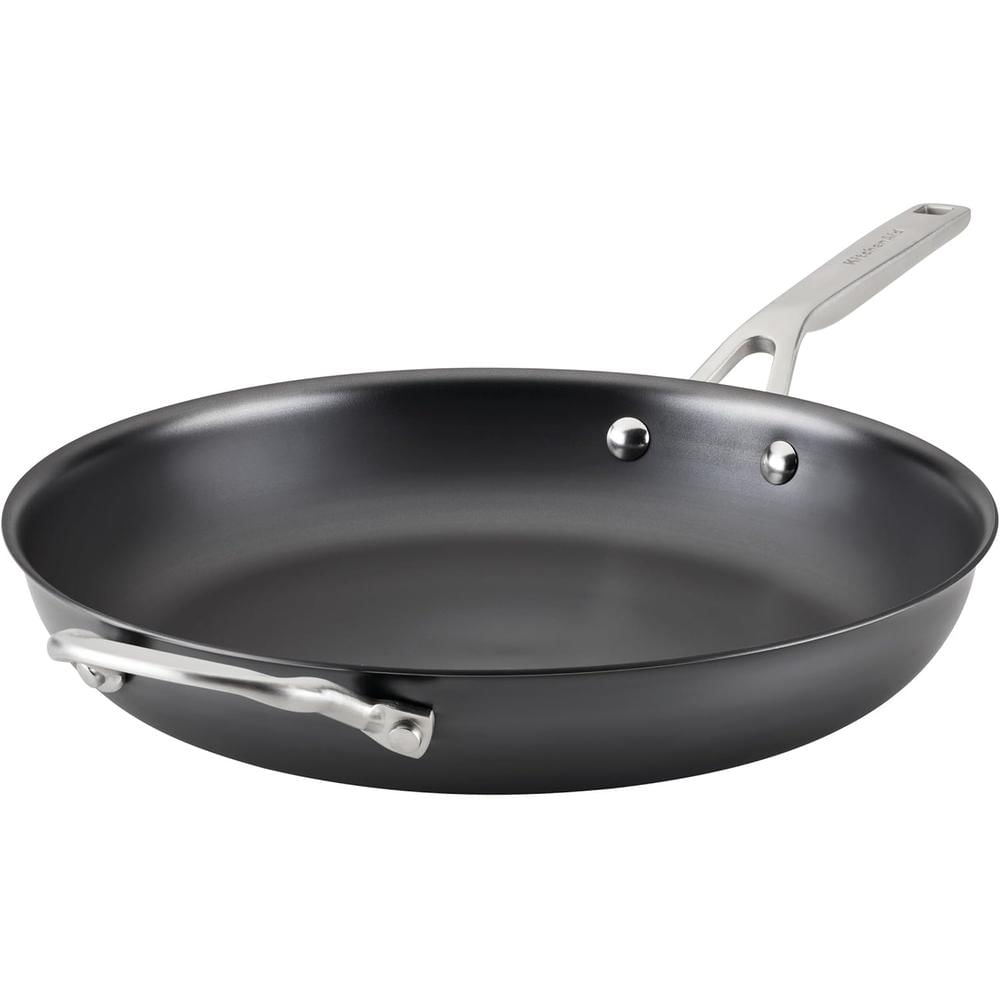KitchenAid sartén acero al carbono 12 in / 30 cm, mango inox | Negro