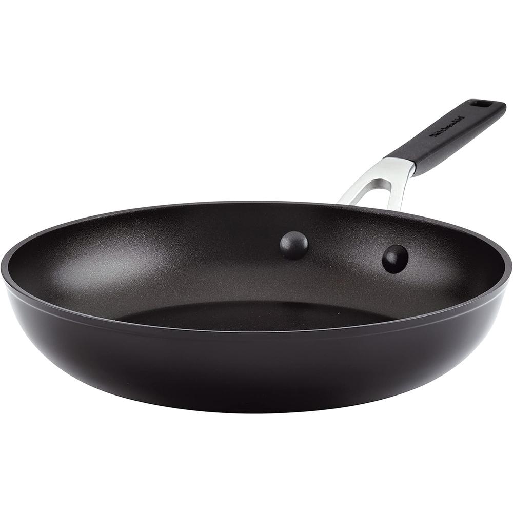 KitchenAid sartén 25 cm, anodizada dura antiadherente | Negro ónix