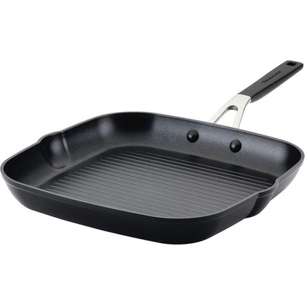 KitchenAid plancha cuadrada 28 cm, anodizada dura antiadherente | Negro