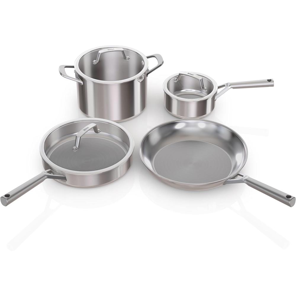 Ninja set cocina C99007 Everclad acero inoxidable 7 piezas, triple capa | Plateado