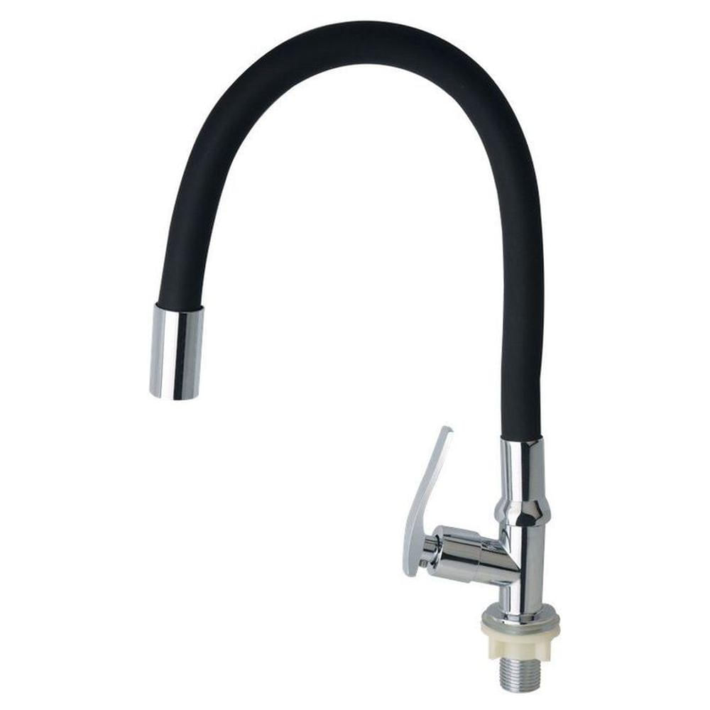 Llave Lavadero Flexible Mueble Ac. Inox. Color Negro C&A - Negro