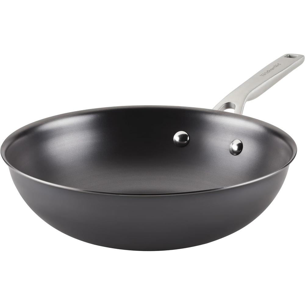 KitchenAid Nitro sartén para freír acero 10 in / 25 cm, mango inox | Negro