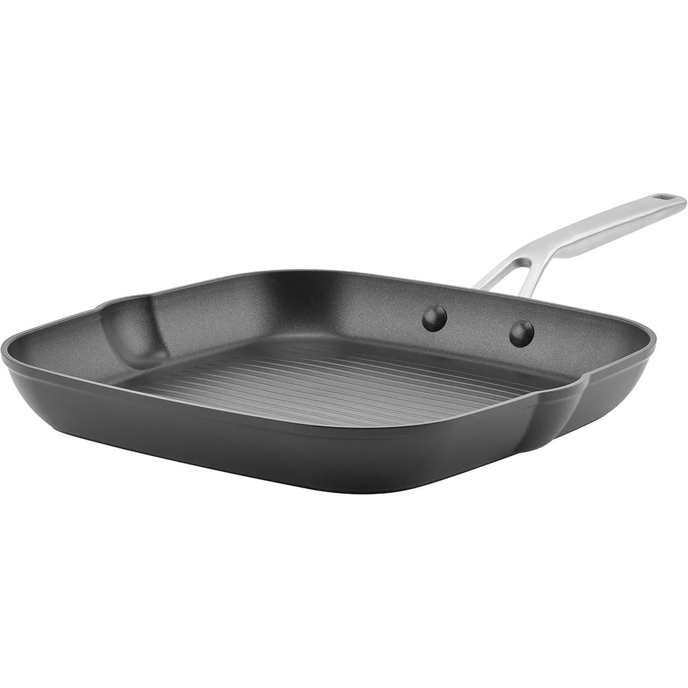 KitchenAid plancha cuadrada 28 cm, anodizada dura antiadherente | Negro mate