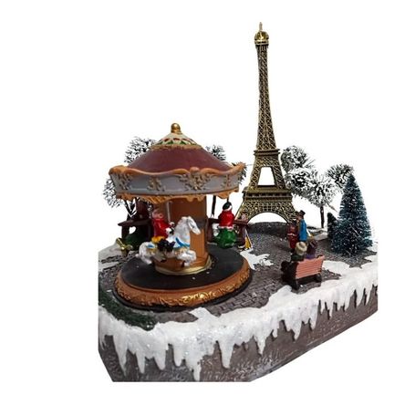 Villa Navideña Musical PARÍS con luces con conector USB y pilas Multicolor Villa Navideña Musical PARÍS con luces con conector USB y pilas Multicolor