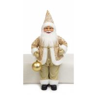 Decorativo Papá Noel Muñeco Dorado con Lentejuelas Navideño Elegante