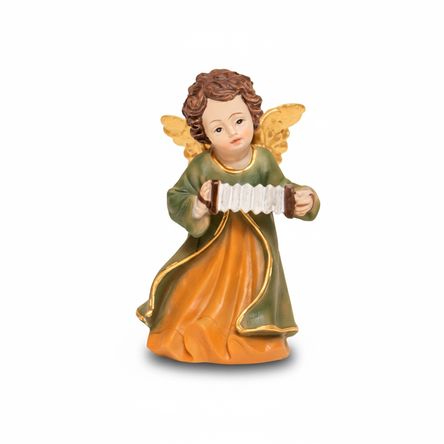 Ángel Decorativo con Acordeón 10CM Poliresina