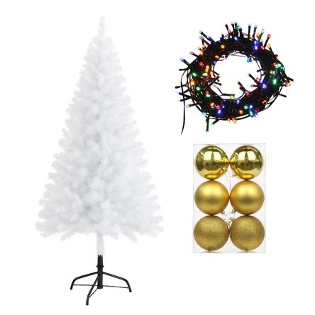 COMBO ÁRBOL DE NAVIDAD 1.8M + LUCES MUSICALES MULTICOLOR 100 FOCOS + 12 BOLAS DE 6CM CH-ARBOL180DO