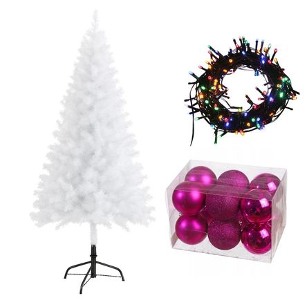COMBO ÁRBOL DE NAVIDAD 1.8M + LUCES MUSICALES MULTICOLOR 100 FOCOS + 12 BOLAS DE 6CM IMP-ARBOL180FUC