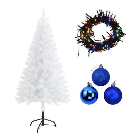 COMBO ÁRBOL DE NAVIDAD 1.8M + LUCES MUSICALES MULTICOLOR 100 FOCOS + 12 BOLAS DE 6CM CH-ARBOL180AZ