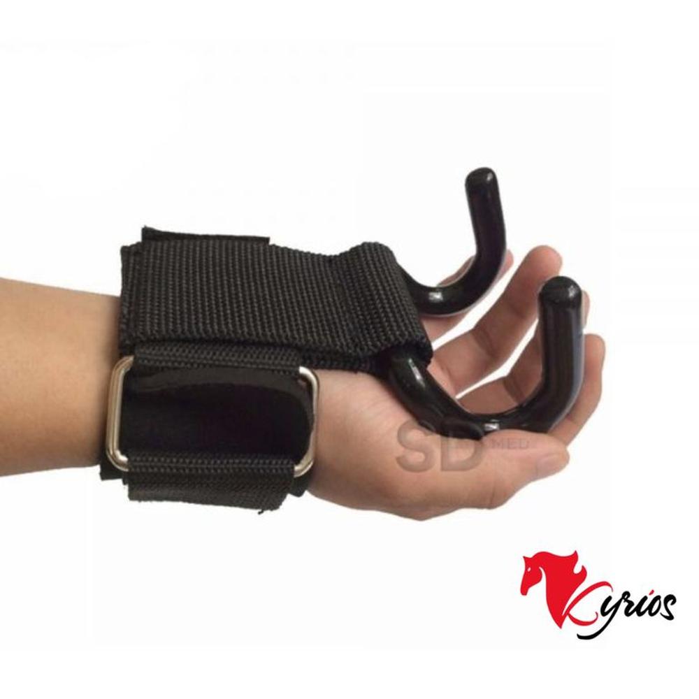 GANCHO PARA LEVANTAMIENTO DE PESAS CON MUÑEQUERA