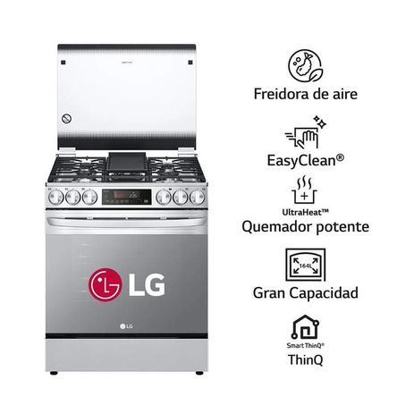 Cocina a Gas 5 Hornillas Freidora de Aire Acero Inoxidable LG LRGL5845S Inox Cocina a Gas 5 Hornillas Freidora de Aire Acero Inoxidable LG LRGL5845S Inox