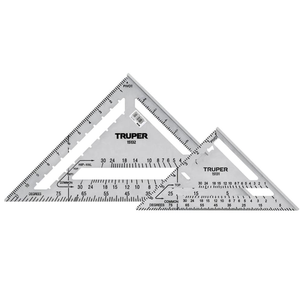 Pack 2 Escuadras de 7" y 12" de Aluminio para Drywall Truper