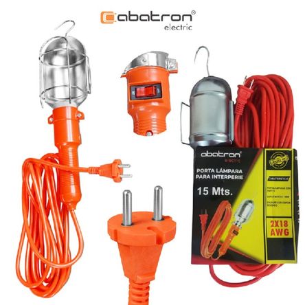 Luz de Trabajo con Protector de Metal 15 Metros ABATRON 18 AWG SWITCH Luz de Trabajo con Protector de Metal 15 Metros ABATRON 18 AWG SWITCH