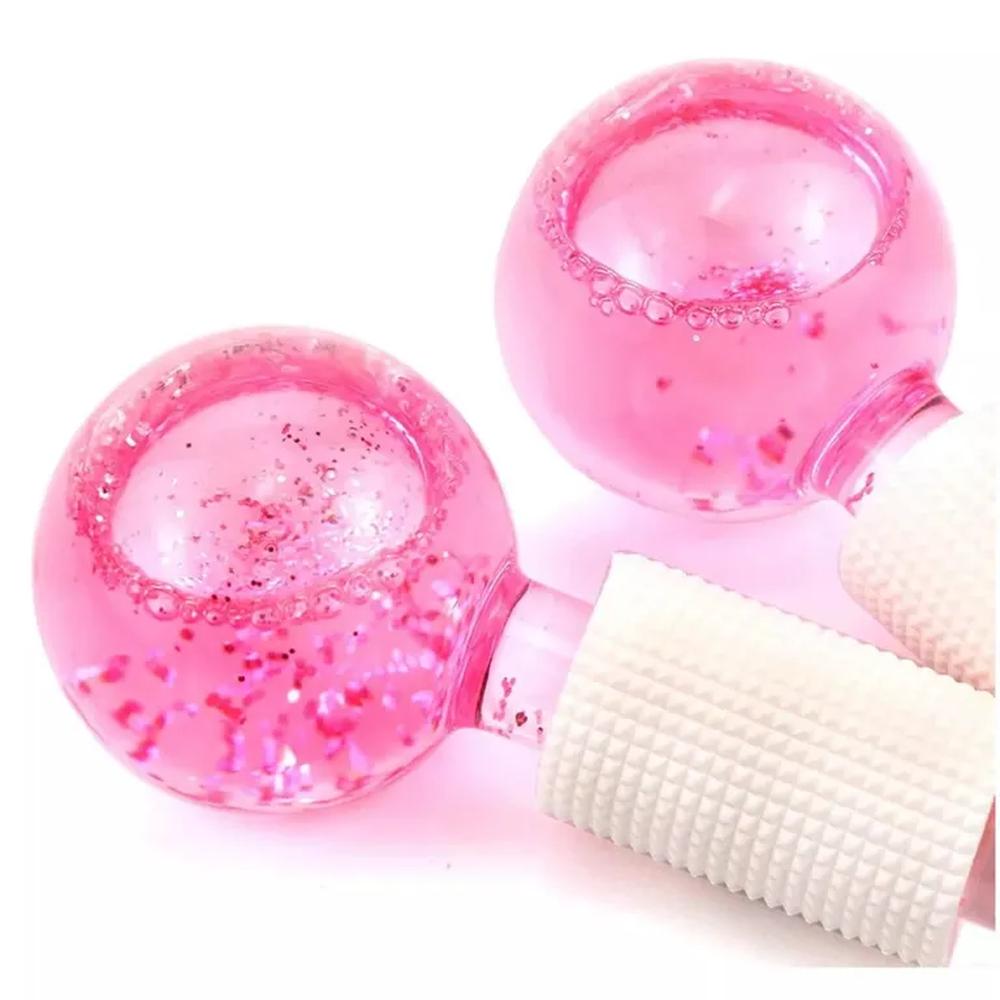 Rodillo Masajeador Facial Esferas Frias Vidrio Ice Globes